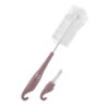 Ščetka in krtačka za čiščenje stekleničk in cucljev obe roza