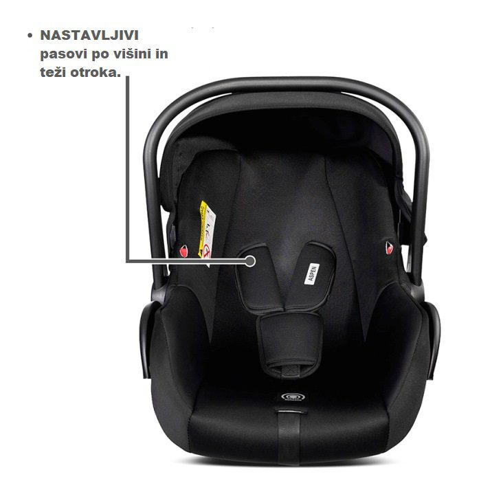 Avtosedež lupinica jajčko Aspen 40-85 cm I Size 0-13 kg nastavljivi pasovi po višini in teži otroka